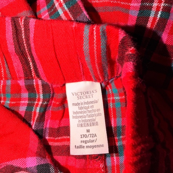 Victoria's Secret Plaid Button Front Shirt With Matching Pants- Size Medium - Picture 14 of 15
